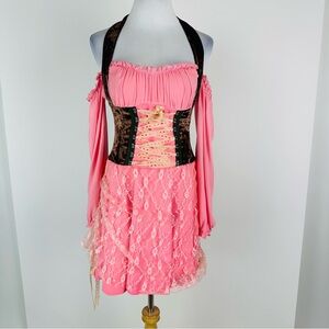 Leg Avenue Captain’s Wench Pink Brown Sexy Halloween Costume Size M / L
